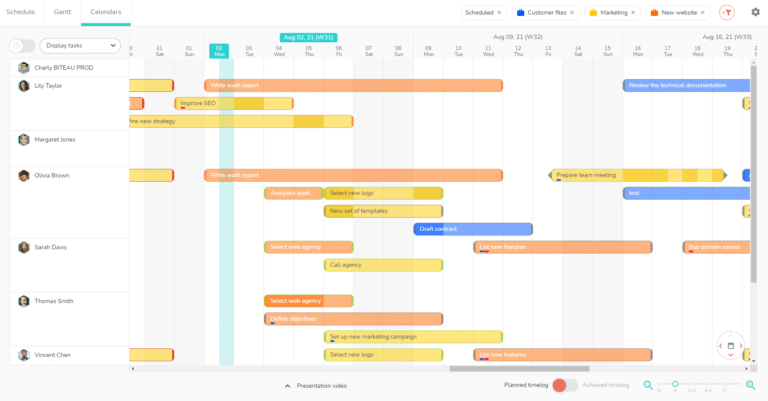 Multi-projects Calendars -Beesbusy