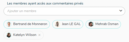 Liste des membres pouvant lire les commentaires privés.