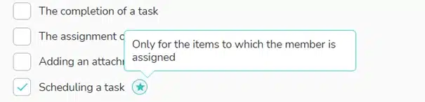 Message : Only for the items which member is assigned