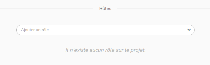 Choix des rôles par l'administrateur du projet.